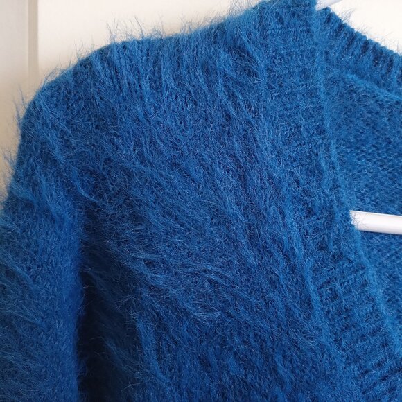 Rickis Womens V-Neck Feather Yarn Pullover Sweater Size Large - Picture 4 of 4